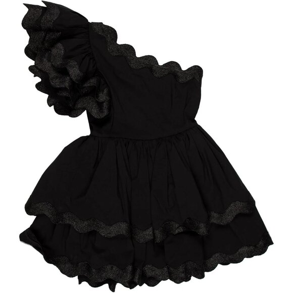 NEW CELIA B Lava Dress One Shoulder Black Cocktail Mini, Ruffles, XS SOLD OUT - Picture 10 of 15